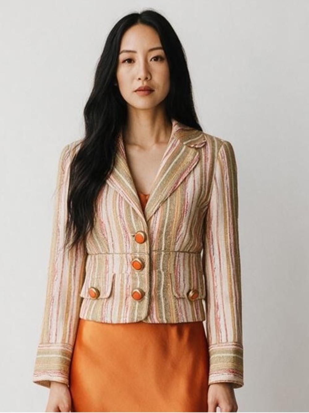 Vintage D&G by Dolce Gabbana Ittierre Striped Blazer Made in Italy Size 6